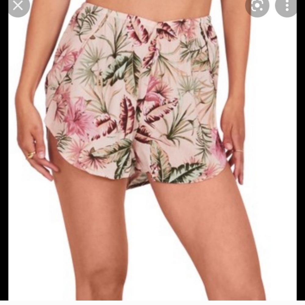 2 Piece Set AMUSE SOCIETY Brisa Aventura Shorts Kimono Crop Top Small S Floral - Picture 5 of 7